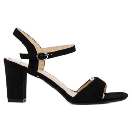 Lovit Sandales noires à talons hauts