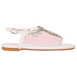 Sandales plates élégantes vices blanche Sandales plates élégantes vices blanche