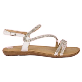 Encor Sandales blanches fermées par une boucle gris
