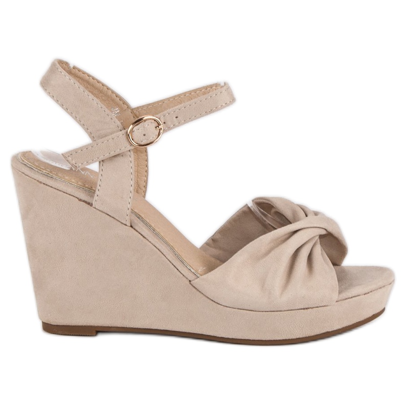 Annalisa Sandales compensées en daim brun