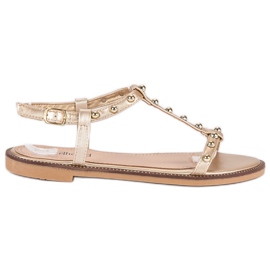 Girlhood Sandales avec strass jaune