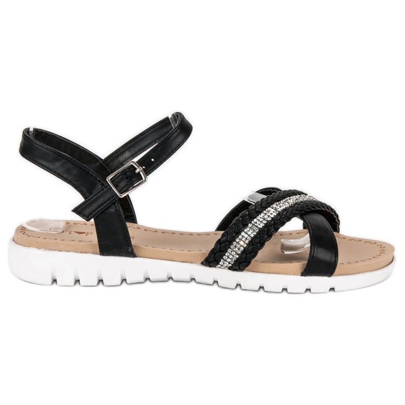 Top Shoes Sandales plates noires le noir Top Shoes Sandales plates noires le noir