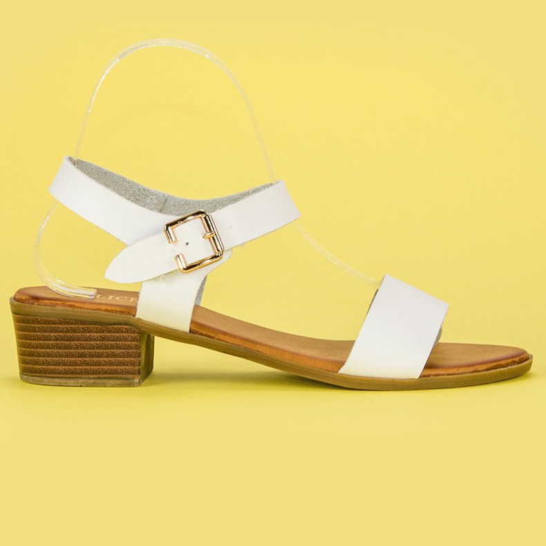Licean Sandales à petit talon blanche