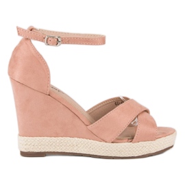 Seastar Sandales compensées en daim rose