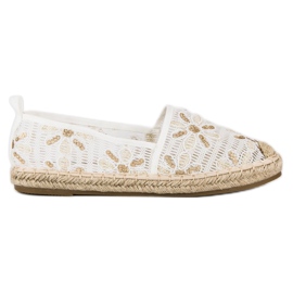 Seastar Espadrilles en dentelle blanche jaune