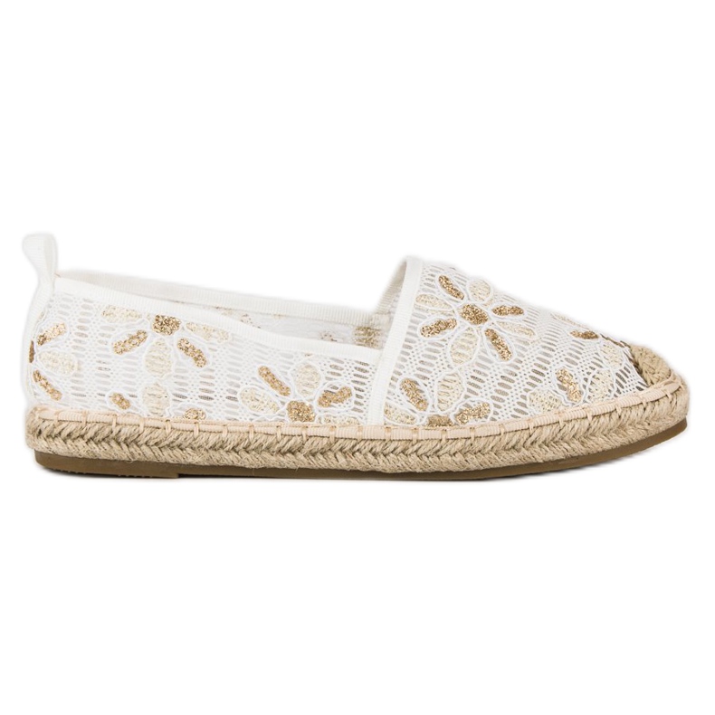 Seastar Espadrilles en dentelle blanche jaune
