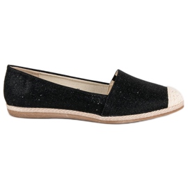 Espadrilles à paillettes le noir