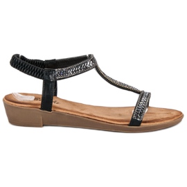 Renda Sandales noires à élastique le noir