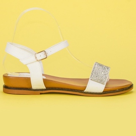 Renda Sandales plates pour un usage quotidien blanc