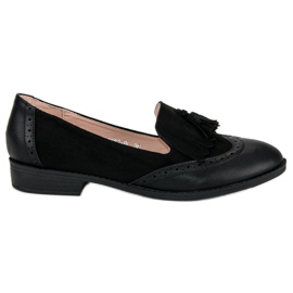 SDS Mocassins noirs à franges le noir