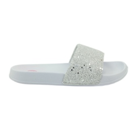 Chaussons profilés Big Star paillettes blanc gris
