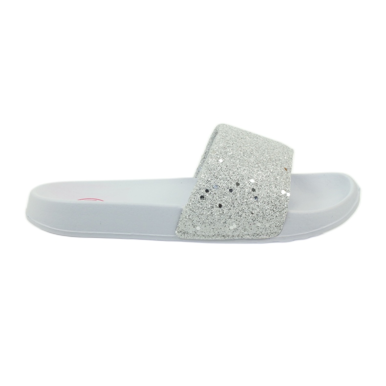 Chaussons profilés Big Star paillettes blanche gris