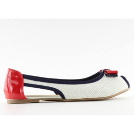 Ballerines D314 BLANC / ROUGE / MARINE blanche