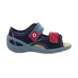Sandales, insert en cuir Befado 065x bleu rouge bleu marin