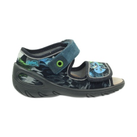 Sandales insert cuir Befado 433P bleu gris vert Sandales insert cuir Befado 433P bleu gris vert