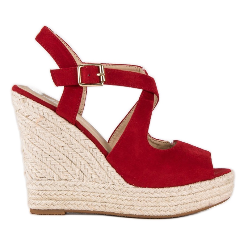Espadrilles compensées rouge