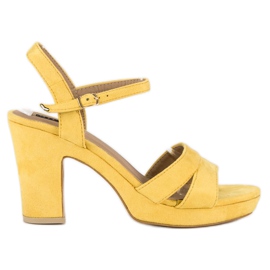 Milaya Sandales à talons à la mode jaune