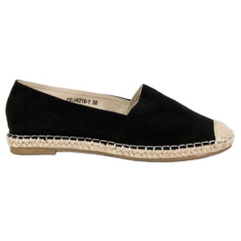 Best Shoes Espadrilles en daim noir le noir