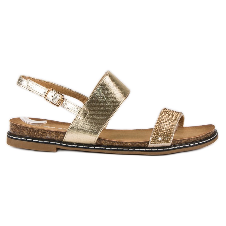 Via Giulia  Sandales plates à boucle jaune