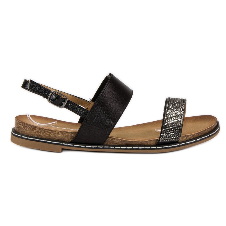 Via Giulia  Sandales plates à boucle le noir