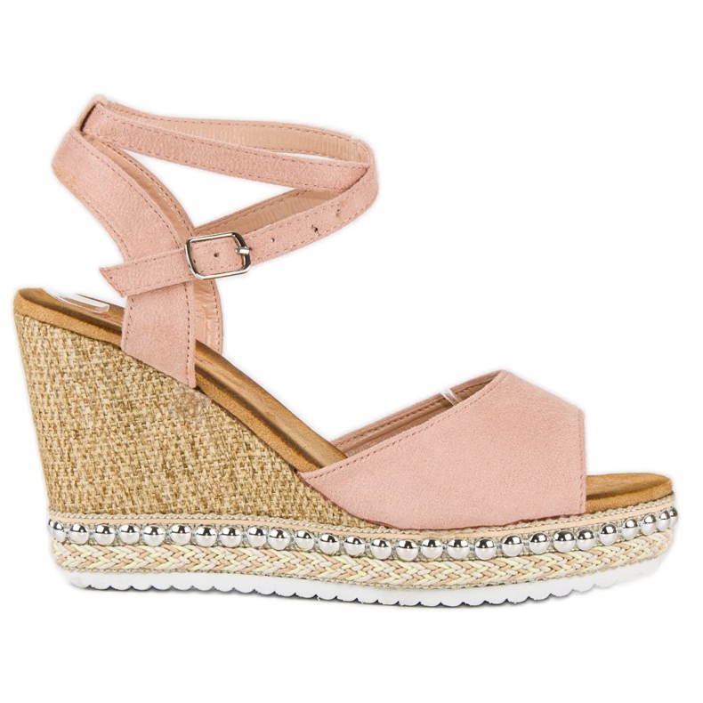 Best Shoes Sandales compensées rose