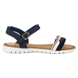 Top Shoes Sandales décontractées pour femmes bleu marin Top Shoes Sandales décontractées pour femmes bleu marin