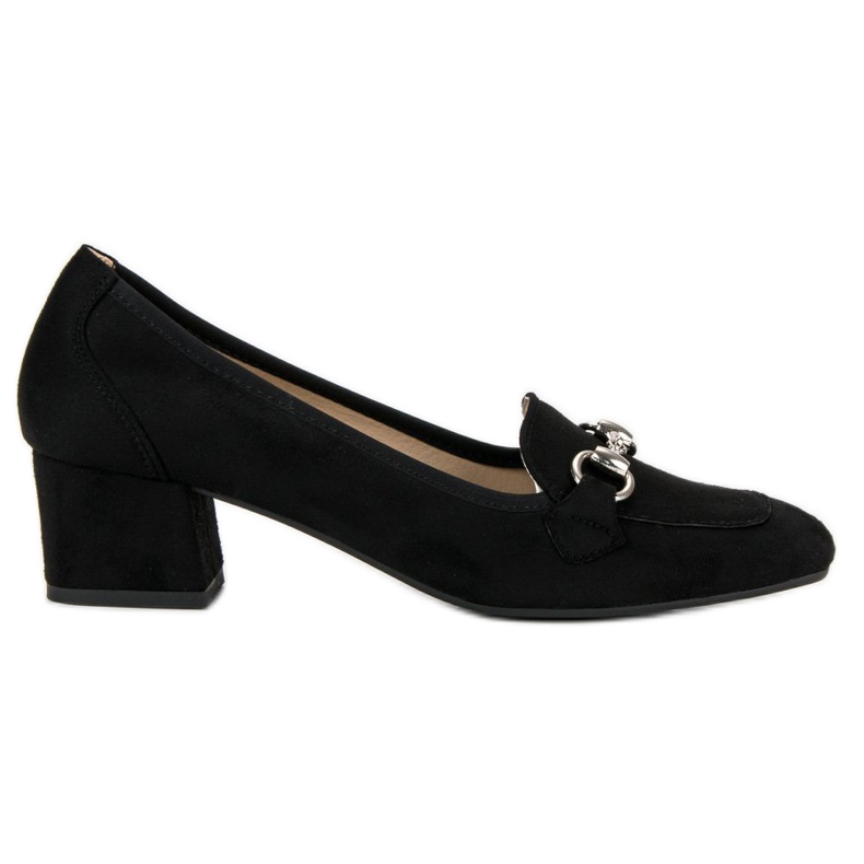 VINCEZA Escarpins en daim noir le noir