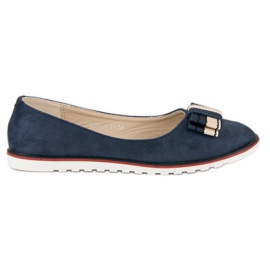 Ballerines en daim brun bleu marine