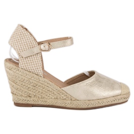 Nio Nio Sandales espadrilles compensées brun jaune