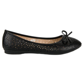 Diamantique Ballerines ajourées le noir