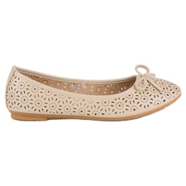 Diamantique Ballerines ajourées brun