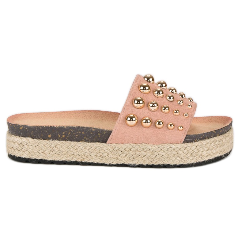 Anesia Paris Chaussons espadrilles roses