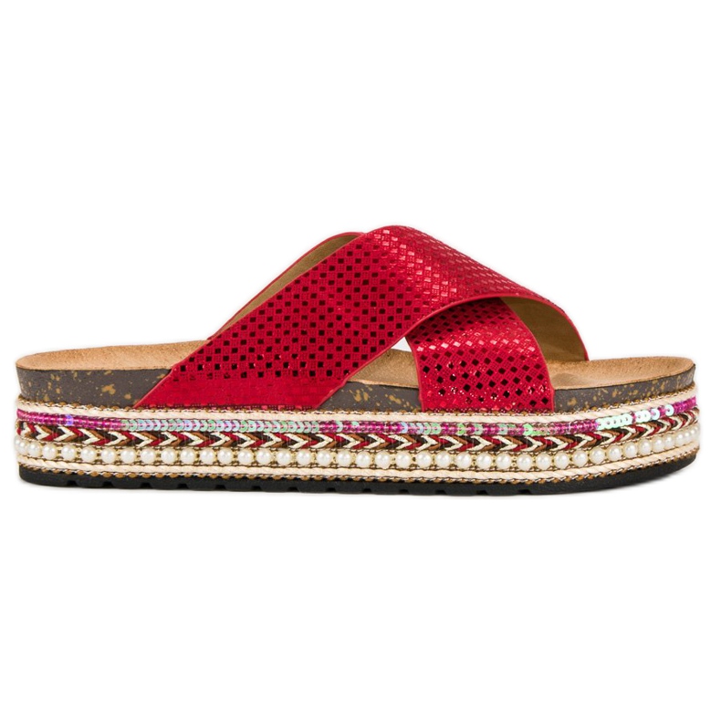 Sergio Todzi Tongs imprimé ethnique rouge