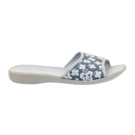 Befado chaussures pour femmes pantoufles 300D040 pantoufles bleu gris bleu marine