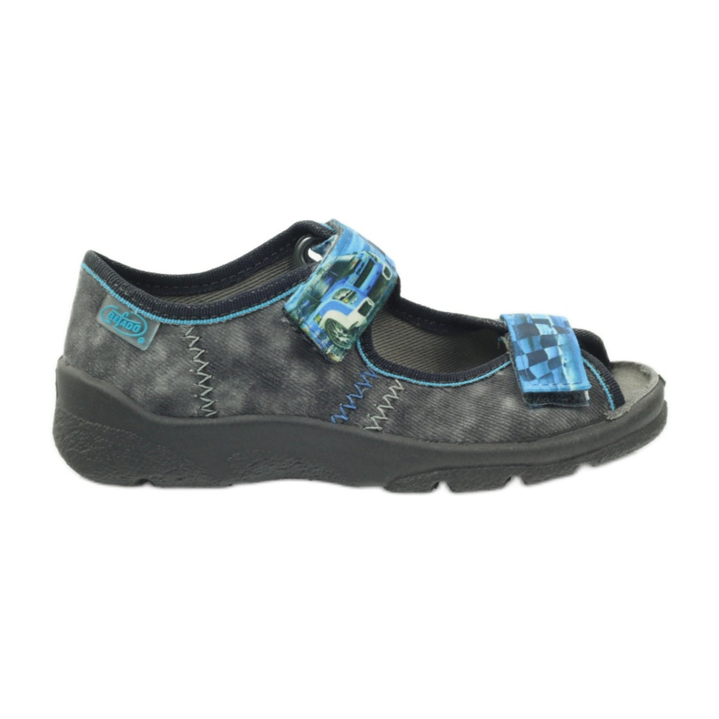 Sandales, chaussons velcro Befado 969x117 bleu gris Sandales, chaussons velcro Befado 969x117 bleu gris