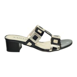 Chaussons Sagan noir et or jaune