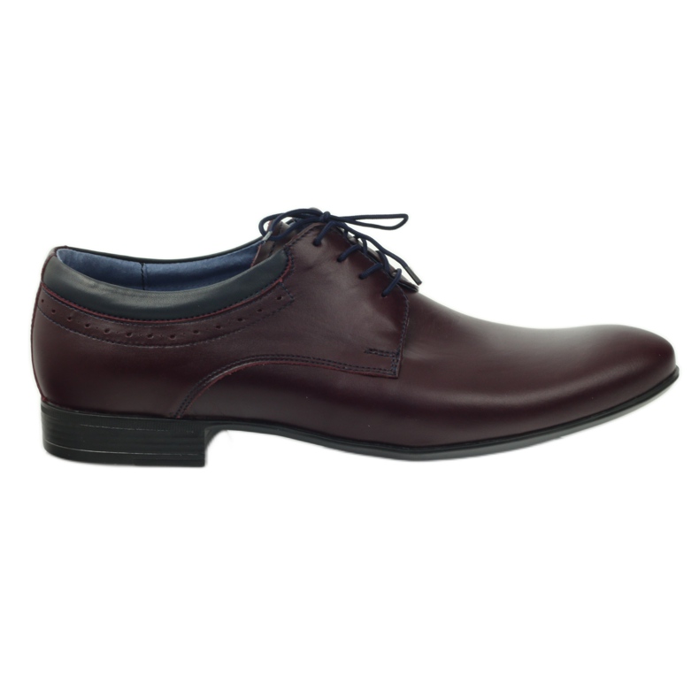 Tur Chaussures en cuir masculin bordeaux rouge