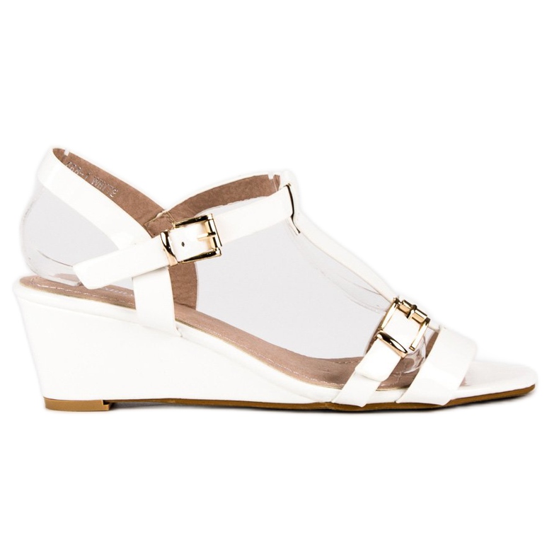 Beauty Girl'S Sandales compensées laquées blanche