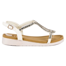 SDS Sandales plates confortables blanc