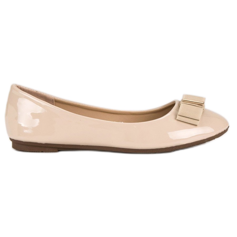 Ballerines laquées à nœud brun