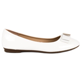 Diamantique Ballerines laquées à nœud blanc