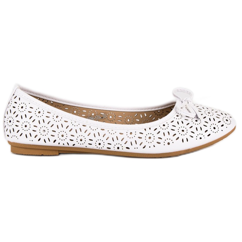 Diamantique Ballerines ajourées blanche