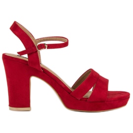 Milaya Sandales à talons à la mode rouge