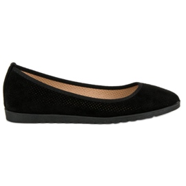 Sun Color Ballerines en daim ajouré le noir