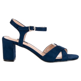 Milaya Sandales bleues sur un poteau bleu marine