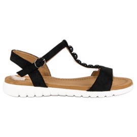 Via Giulia  Sandales plates noires