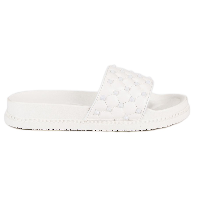 Pantoufles élégantes pour femmes blanche Pantoufles élégantes pour femmes blanche