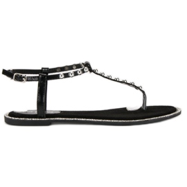 Via Giulia  Sandales plates noires