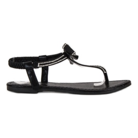Abloom Tongs avec bande élastique le noir