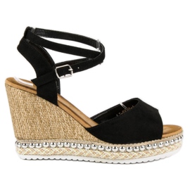 Best Shoes Sandales compensées noir